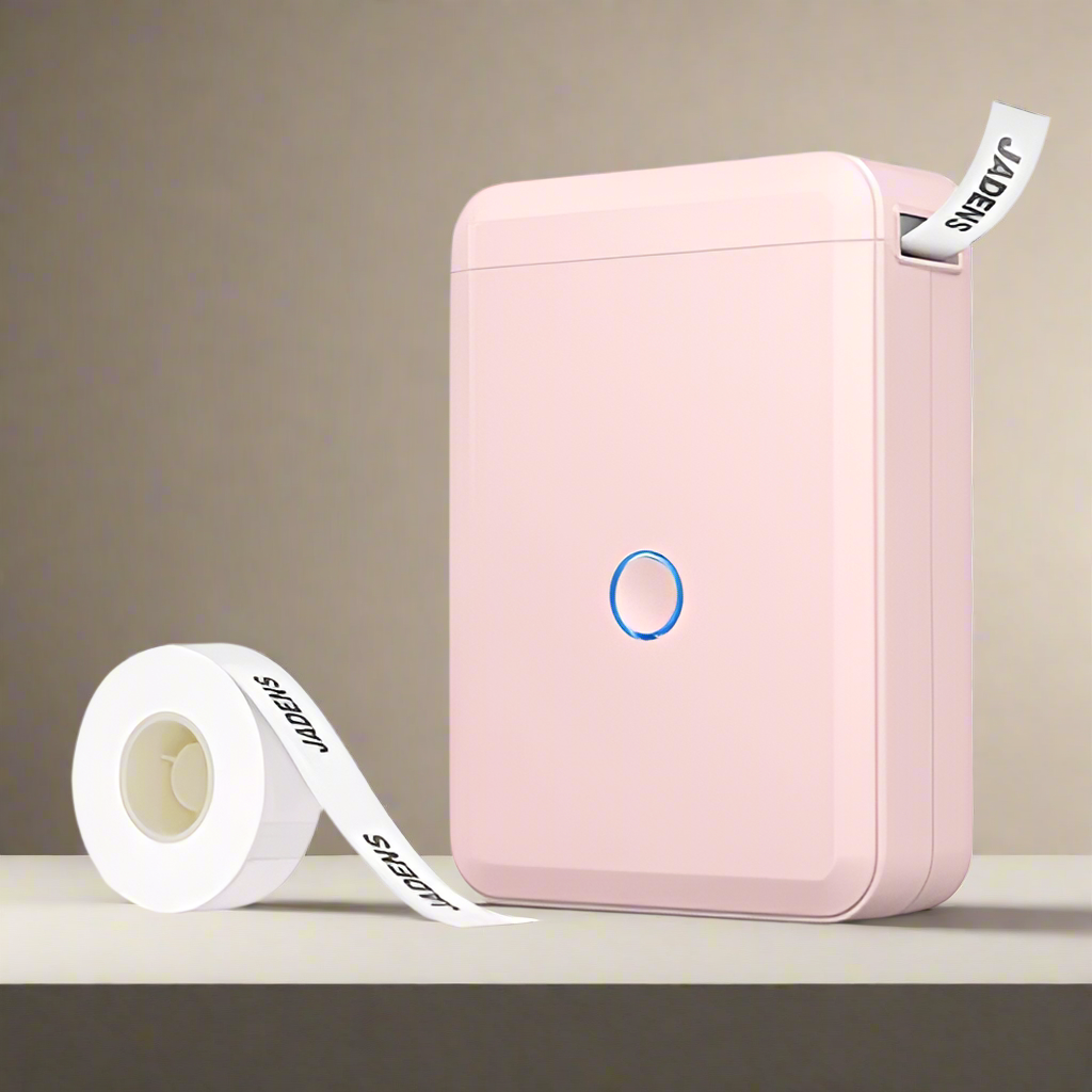 JADENS D110 Portable Bluetooth Label Maker with One Roll Paper Pink