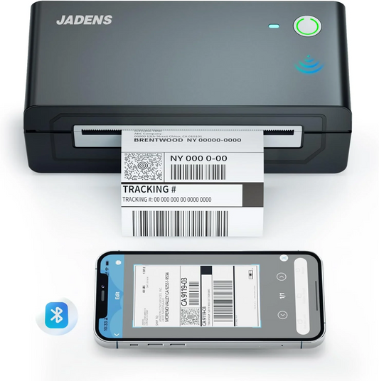 JADENS Bluetooth Wireless Thermal Shipping Label Printer 668BT