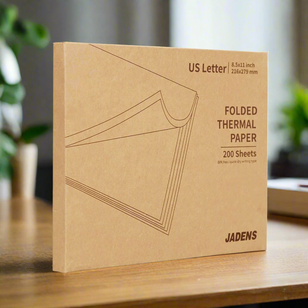 JADENS® Quick-Dry Folded Thermal Paper, US Letter (200 Sheets)