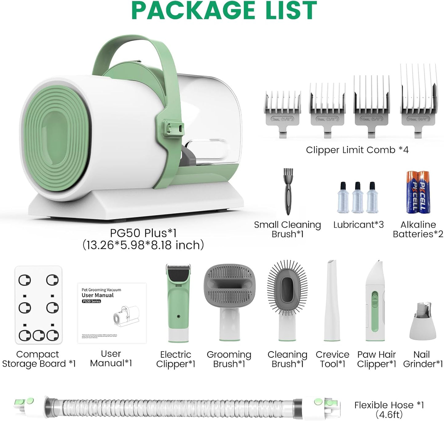 AIRROBO Dog & Cat Home Grooming Vacuum Kit PG50+