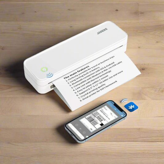 Compact bluetooth wireless portable US Letter printer