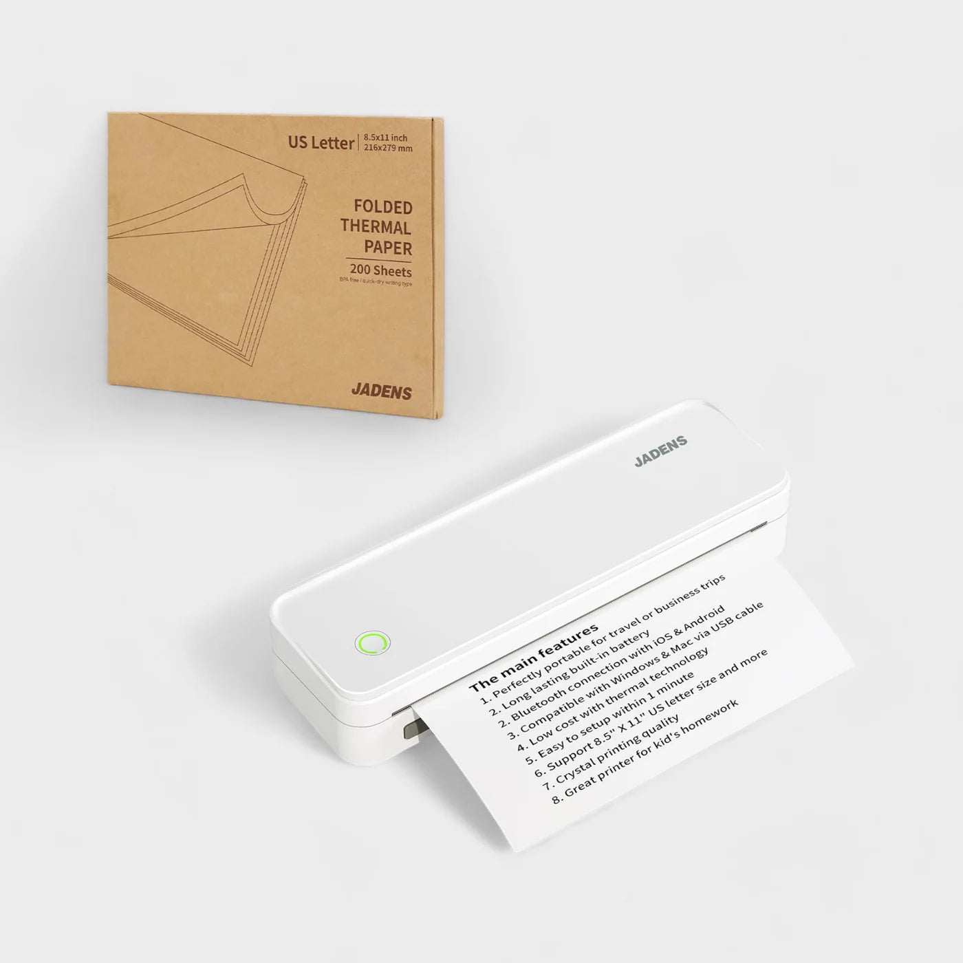 JADENS Portable Wireless US Letter Printer