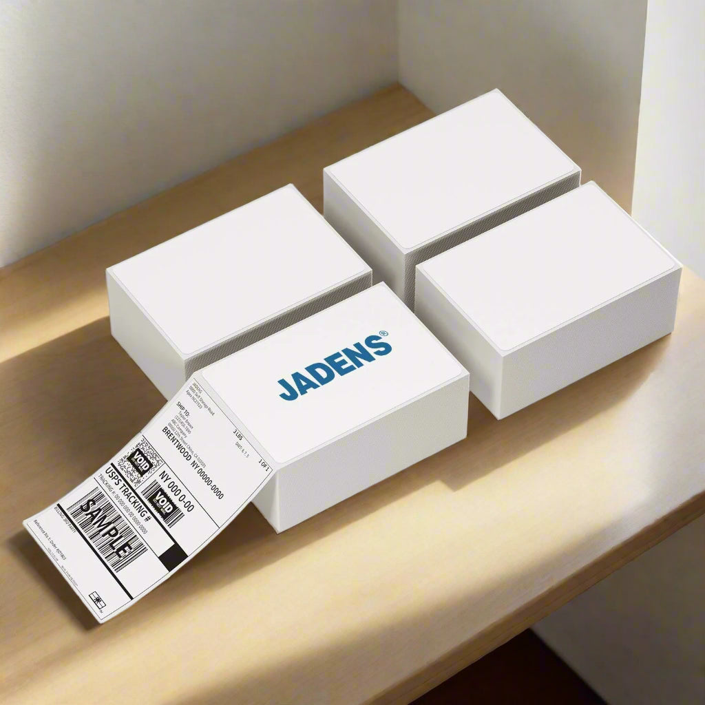 JADENS 4x6" Shipping Label - Fanfold (4 Pack, 500 Labels)