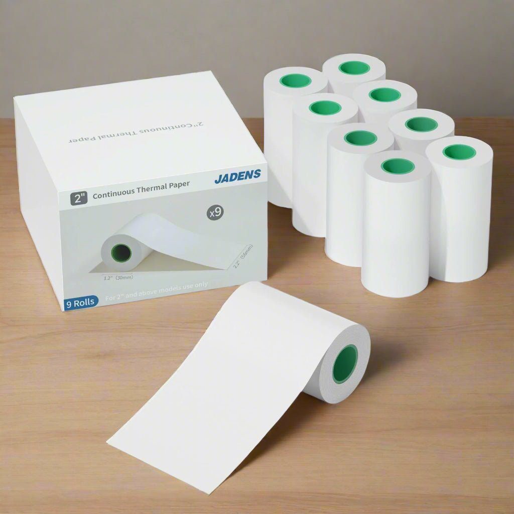 JADENS JD-21 Self-Adhesive Thermal Printing Roll, 2” (9 Rolls)