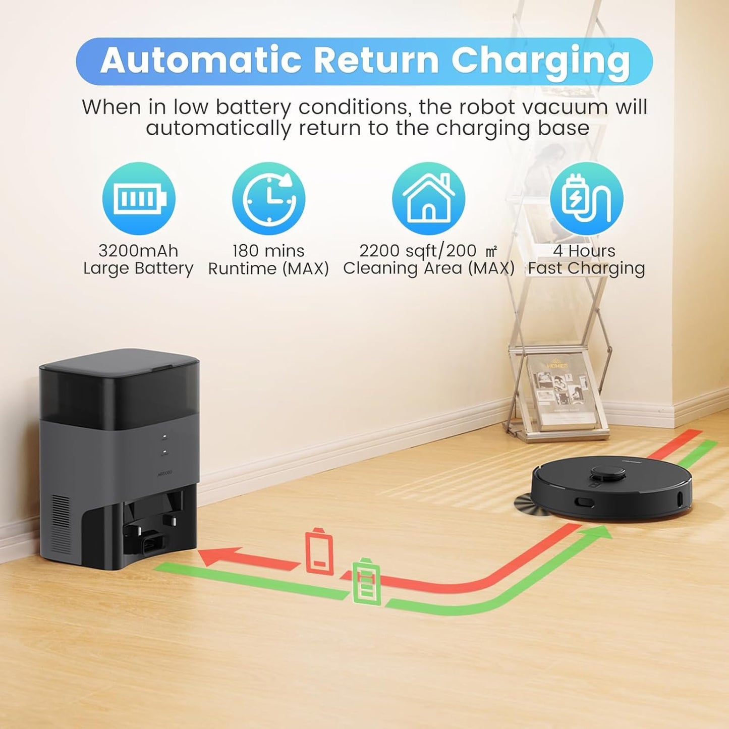 Advanced robot vacuum and mop combo designed for efficient pet hair cleaning and floor maintenance, automatic return charging