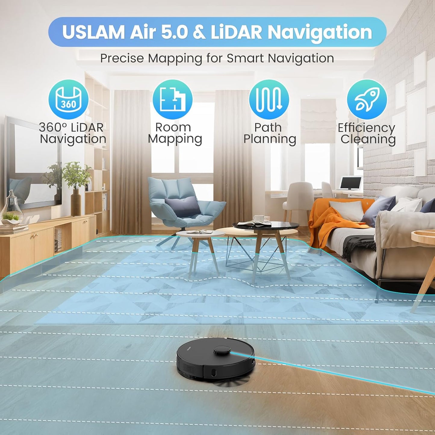 High-performance robot vacuum and mop combo offering advanced cleaning for homes with pets
