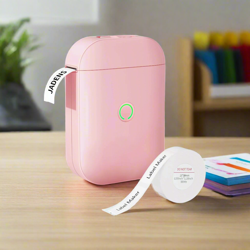 Portable handheld thermal label printer for home and office organization