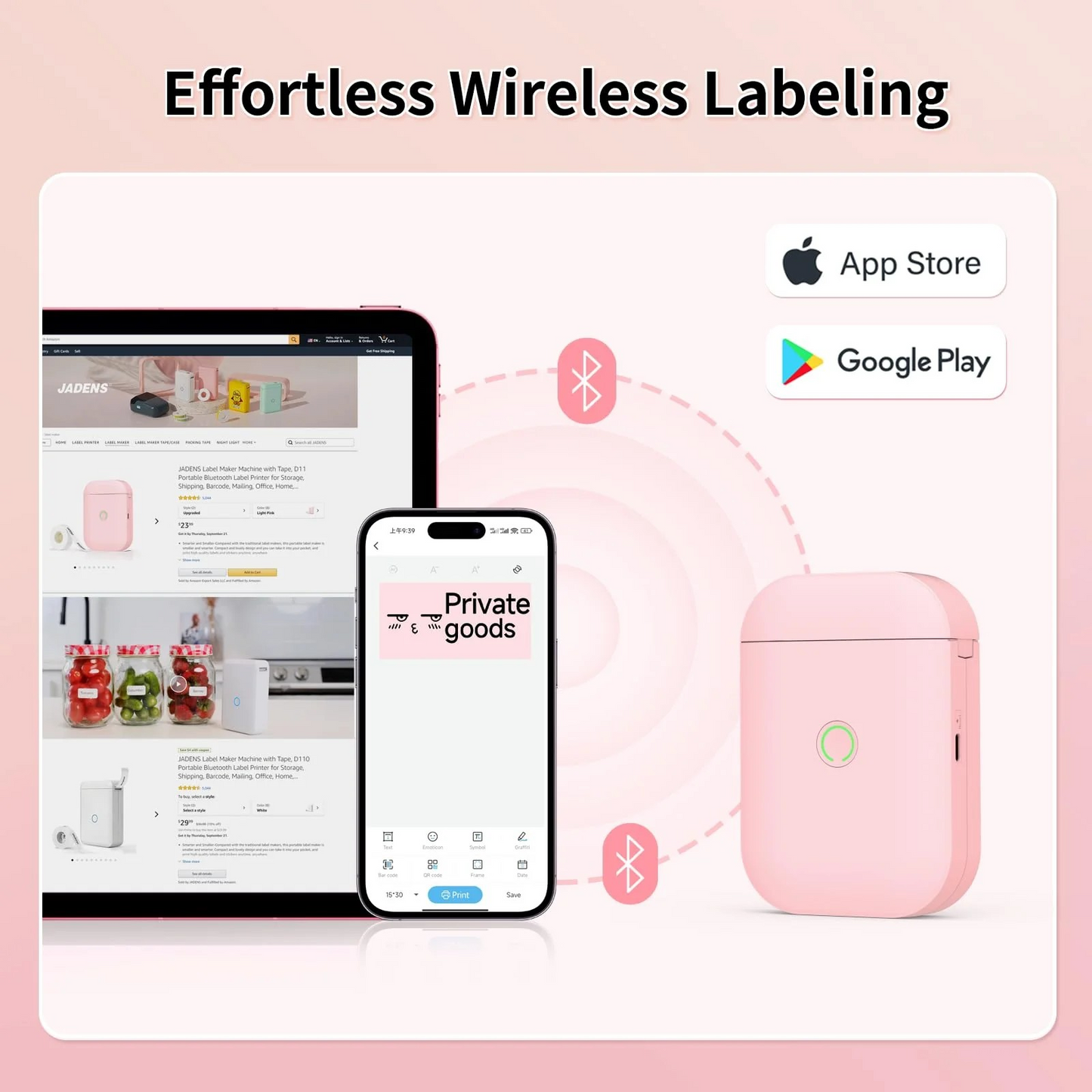 Innovative pink bluetooth label maker for efficient home and office labeling
