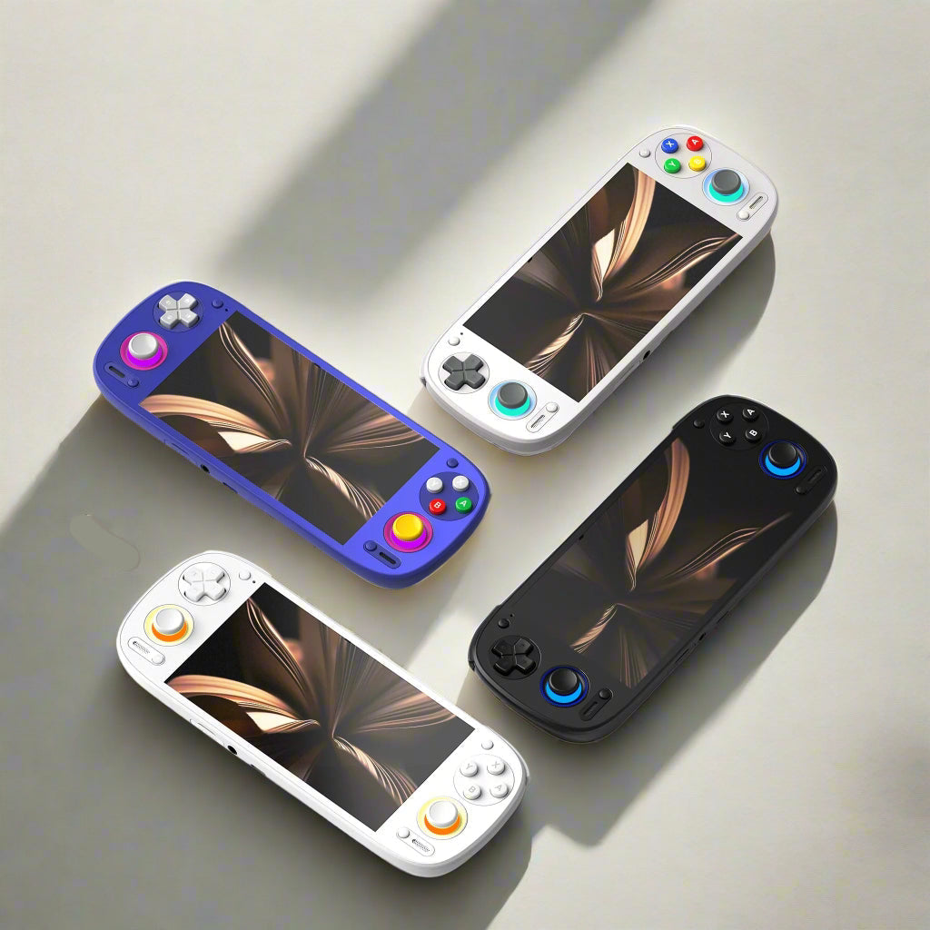 Versatile handheld gaming console supporting multiple retro gaming platforms and generations