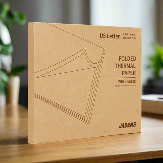 JADENS® Quick-Dry Folded Thermal Paper, US Letter (200 Sheets)