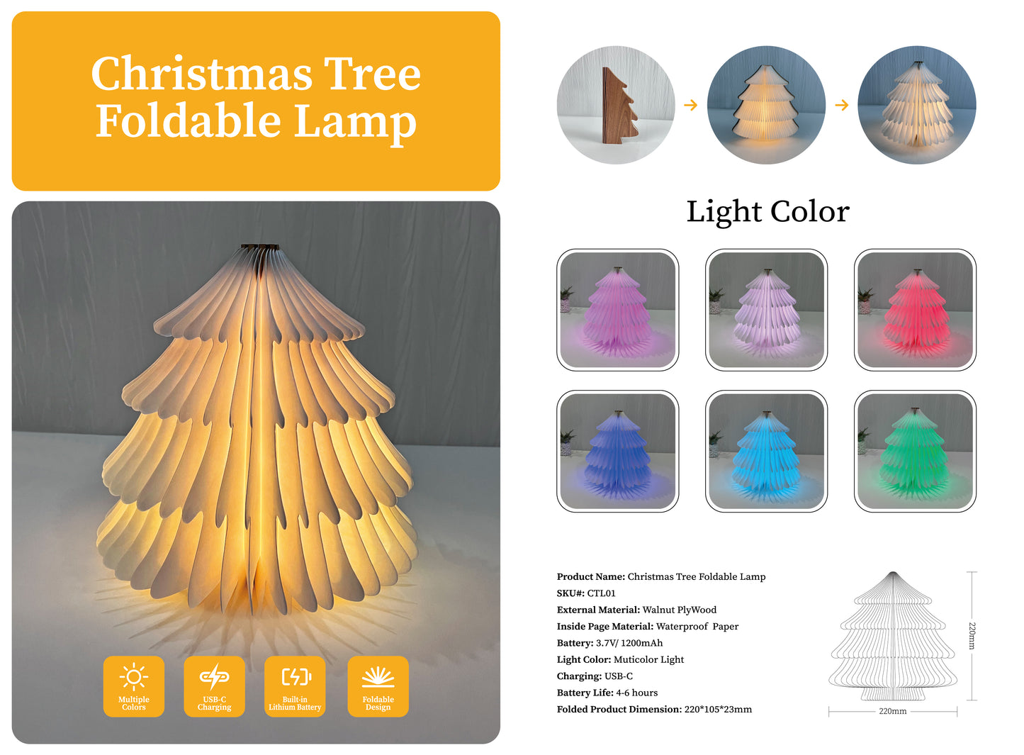 Christmas Tree Foldable Lamp